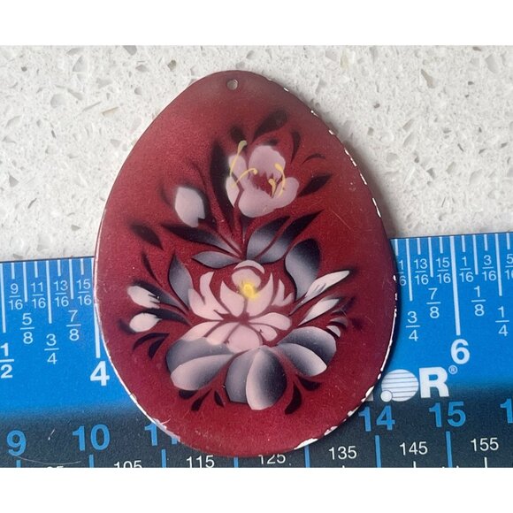 Set Of 3 Hand-Painted Mother Of Pearl Pendants Floral & Duck Designs Decorative - Picture 16 of 16